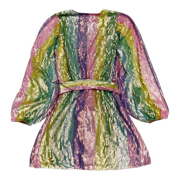 Show Me Your Mumu Wear Me Out Dress in Rainbow Stripe Sequins size Small - Picture 8 of 13